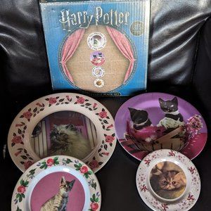 Harry Potter set of 4 Professor Dolores Umbridge Cat Plates Loot Crate 2017